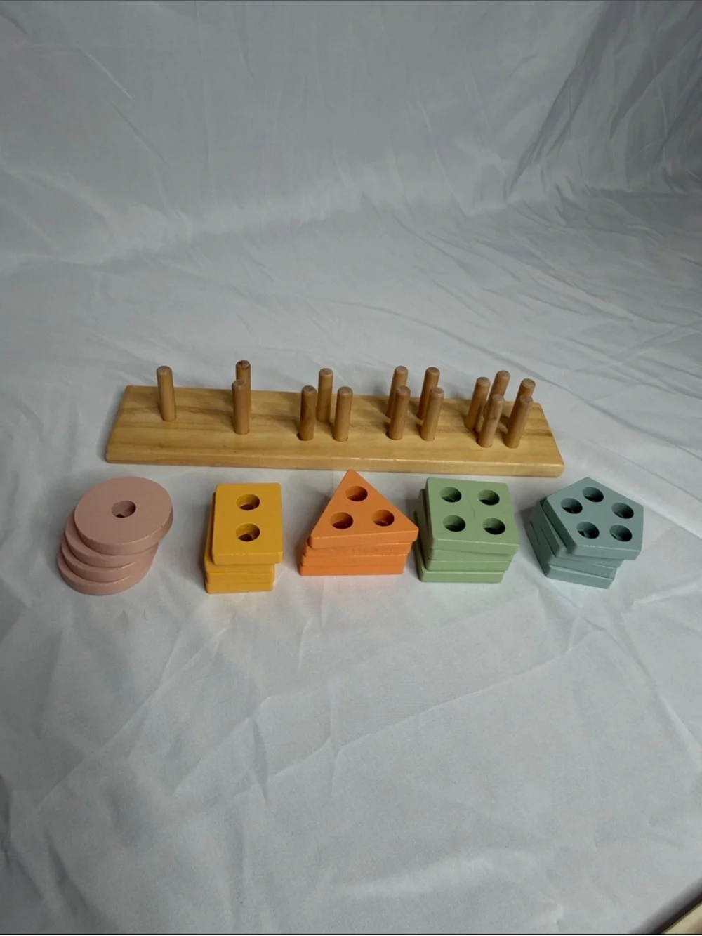 Set of 3 Wooden Sorting and Number Puzzle Set - Multi-Color. GREAT CONDITION